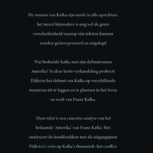 Robin Dijkstra - Amerika, Kafka's complexe debuut ACHTERKAN