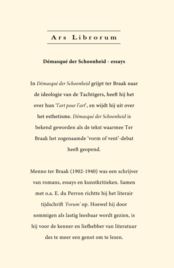 Menno ter Braak - Démasqué der Schoonheid - Afbeelding 3